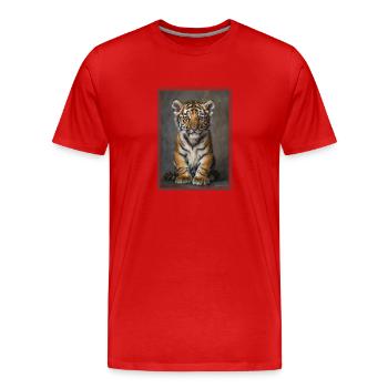 Tigre - T-shirt bio Premium Homme - rouge - Devant - Damien (186cm)