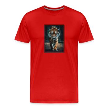 Tiger - Men's Premium Organic T-Shirt - red - Front - Damien (186cm)