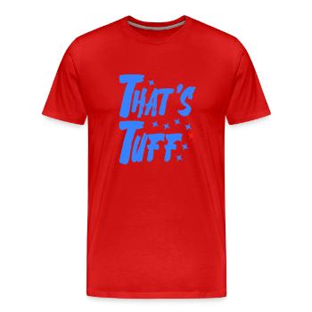 mutig blau rot - Männer Premium Bio T-Shirt - Rot - Vorne - Damien (186cm)