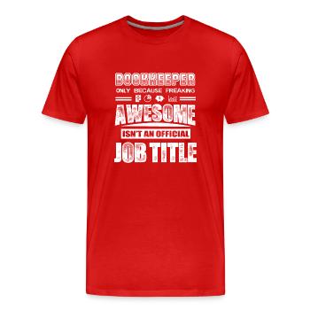 Bookkeeper Bookkeeper Job Title - Men's Premium Organic T-Shirt - red - Front - Damien (186cm)