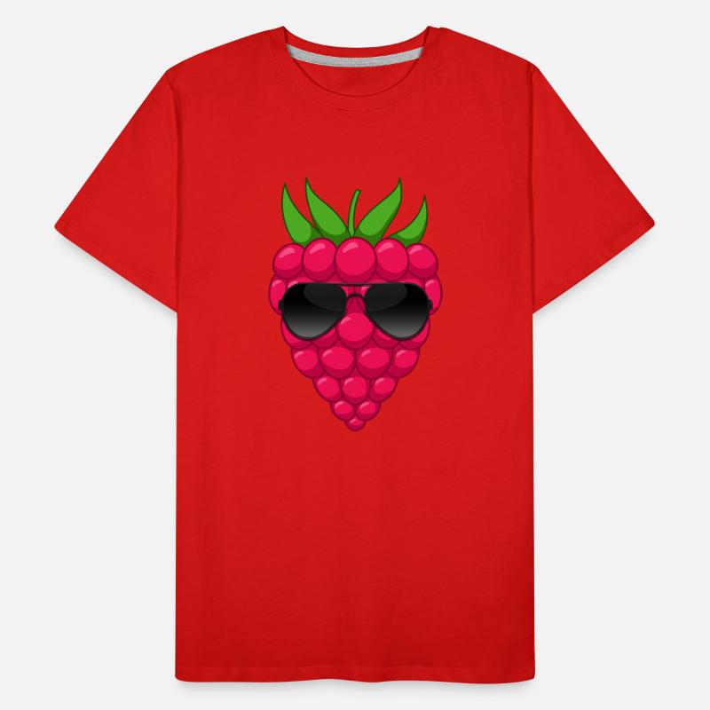 Raspberry Bush Fruit Vitamins Cool Raspberry Men's Premium Organic T-Shirt