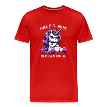 Ne me regarde pas sur ce ton - T-shirt bio Premium Homme - rouge - Devant - Damien (186cm)