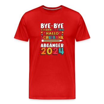 1st class school child starting school kindergarten day care E - Men's Premium Organic T-Shirt - red - Front - Damien (186cm)