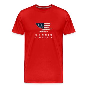 Kamala Harris & Tim Walz 2024 US EAGLE Chemise - T-shirt bio Premium Homme - rouge - Devant - Damien (186cm)