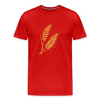 Weizen - Männer Premium Bio T-Shirt - Rot - Vorne - Damien (186cm)