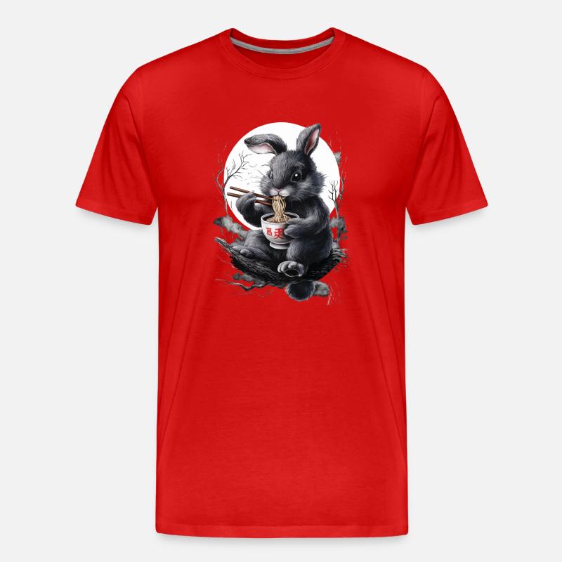 Hase - Männer Premium Bio T-Shirt - Rot