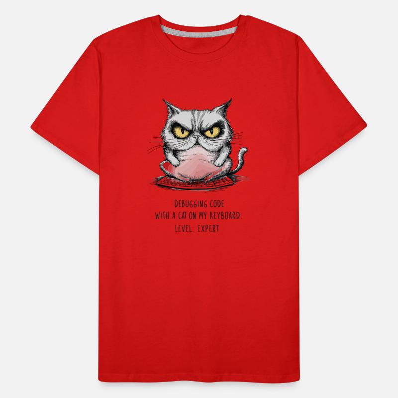 Débogage Code Chat Clavier Expert Humour T-shirt bio Premium Homme