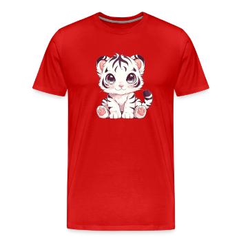White Tiger Weiße Tiger Weißer Tiger - Men's Premium Organic T-Shirt - red - Front - Damien (186cm)