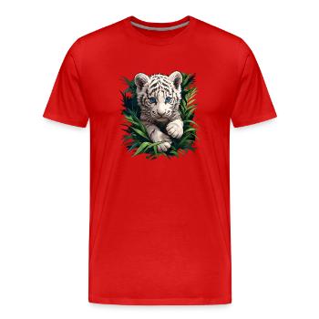 White Tiger Weiße Tiger Weißer Tiger - Men's Premium Organic T-Shirt - red - Front - Damien (186cm)