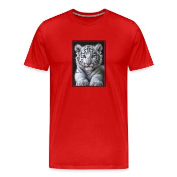 White Tiger Weiße Tiger Weißer Tiger - Men's Premium Organic T-Shirt - red - Front - Damien (186cm)