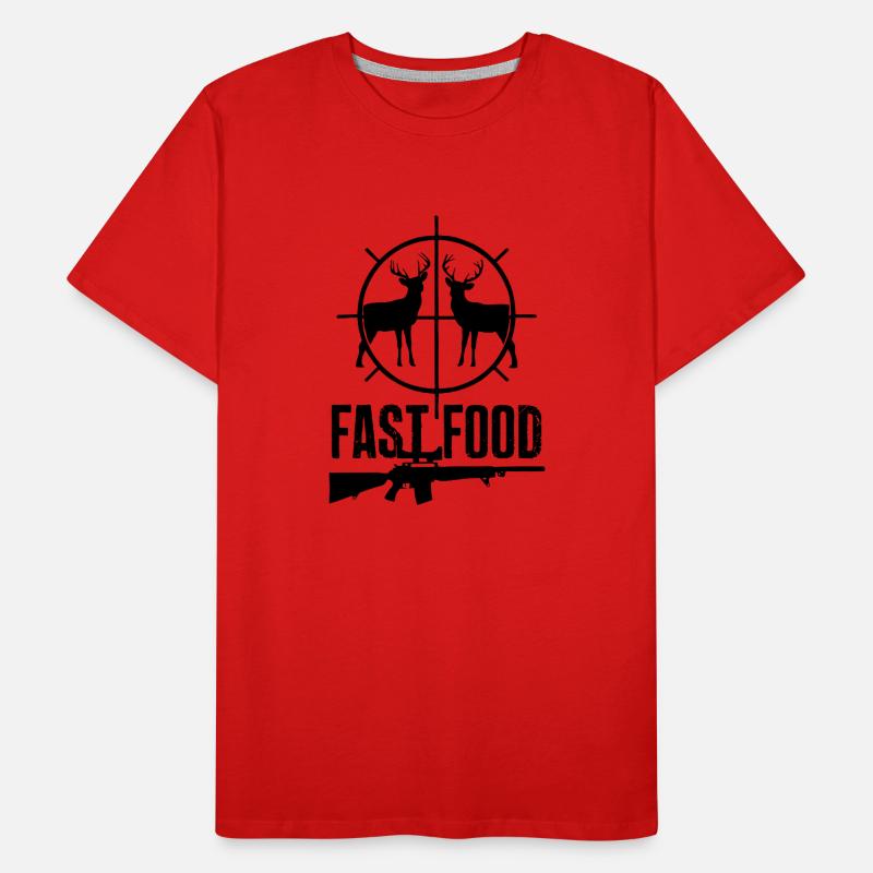 Drôle de conception de chasse Restauration rapide T-shirt bio Premium Homme
