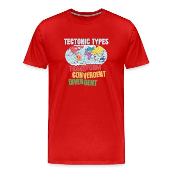 Tektonische Typen - Männer Premium Bio T-Shirt - Rot - Vorne - Damien (186cm)