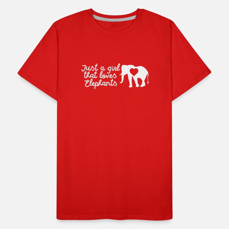 Nur ein Mädchen, das Elefanten liebt Cooles Tierherz Männer Premium Bio T-Shirt