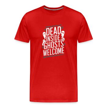 Appât fantôme Halloween Parapsychologie Paranormal - T-shirt bio Premium Homme - rouge - Devant - Damien (186cm)