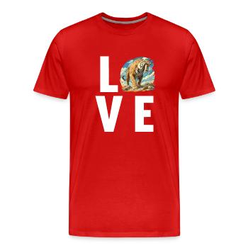 Saber-Toothed Tiger Sabertooth Tiger - Men's Premium Organic T-Shirt - red - Front - Damien (186cm)
