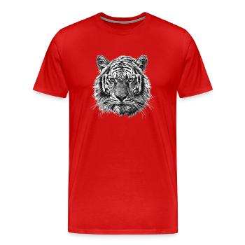 Tigres de Sibérie Tigres de Sibérie - T-shirt bio Premium Homme - rouge - Devant - Damien (186cm)