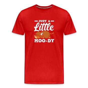 Nur Ein Wenig Launischer Highland Kuh - Männer Premium Bio T-Shirt - Rot - Vorne - Damien (186cm)