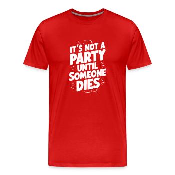 Meurtre Mystère Tenue De Dîner, Fête, Scène De Crime - T-shirt bio Premium Homme - rouge - Devant - Damien (186cm)