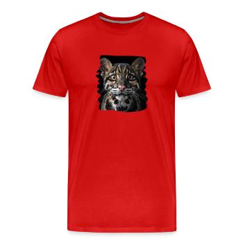 Clouded Leopard Nebelparder - Men's Premium Organic T-Shirt - red - Front - Damien (186cm)