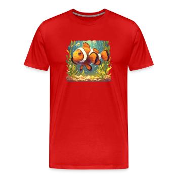 Clownfish Clownfische Clownfisch - Männer Premium Bio T-Shirt - Rot - Vorne - Damien (186cm)