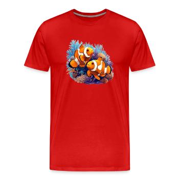 Clownfish Clownfische Clownfisch - Männer Premium Bio T-Shirt - Rot - Vorne - Damien (186cm)
