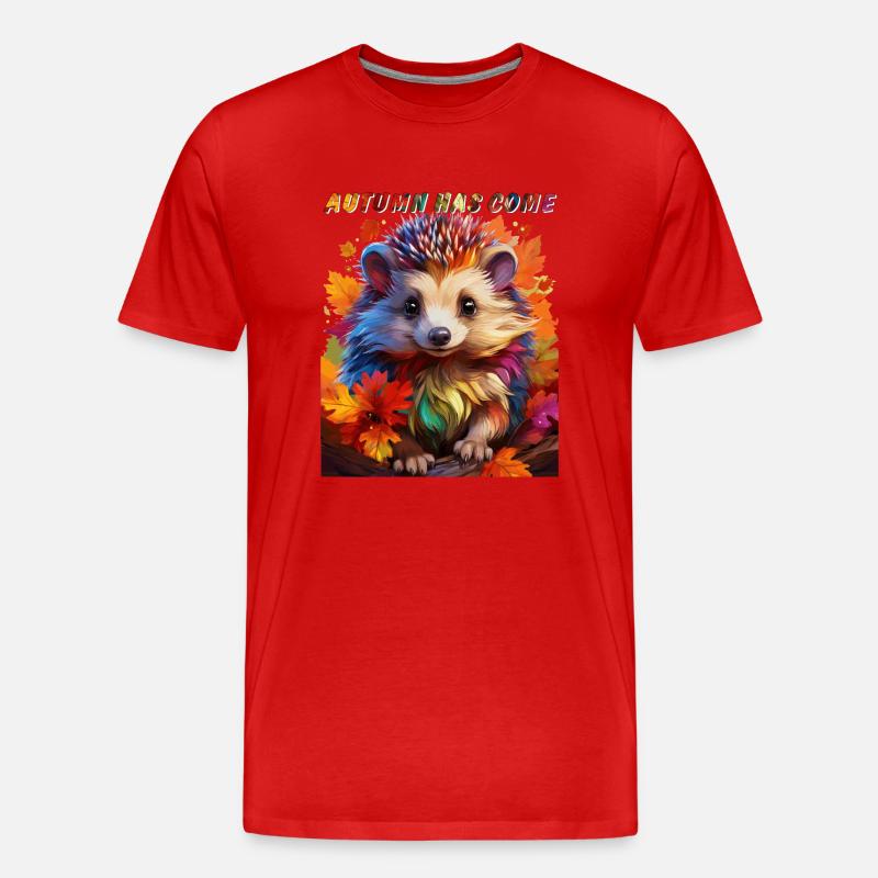 IGEL AUTUMN HAS COME - Männer Premium Bio T-Shirt - Rot
