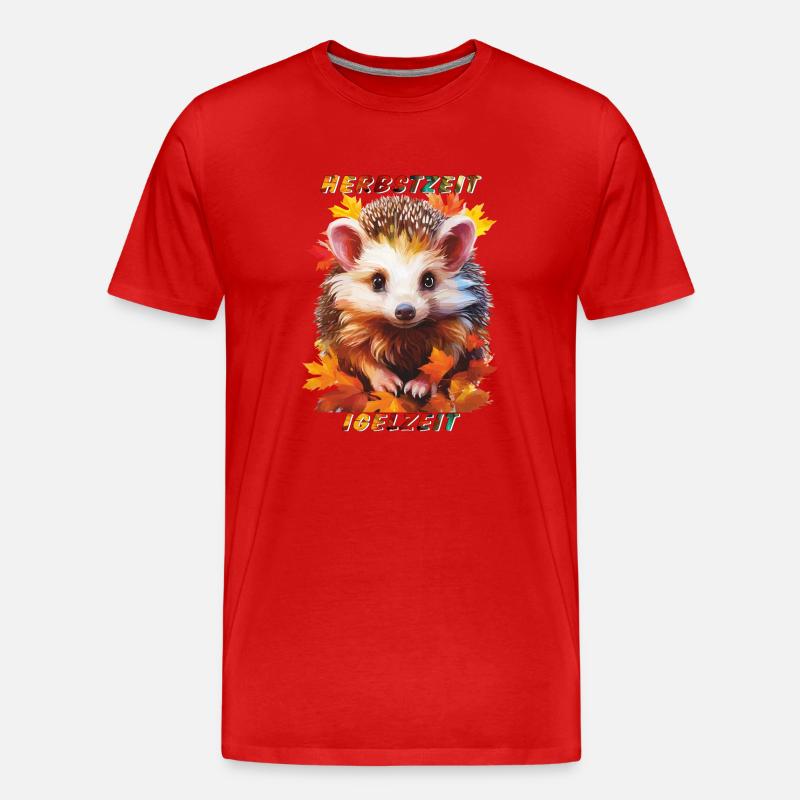 IGEL HERBSTZEIT IGELZEIT - Männer Premium Bio T-Shirt - Rot