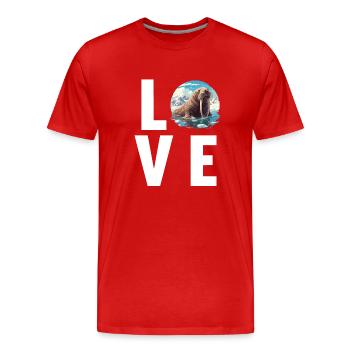 Walrus Walrosse Walross - Männer Premium Bio T-Shirt - Rot - Vorne - Damien (186cm)
