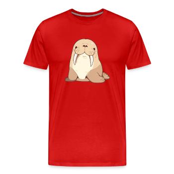 Walrus Walrosse Walross - Männer Premium Bio T-Shirt - Rot - Vorne - Damien (186cm)