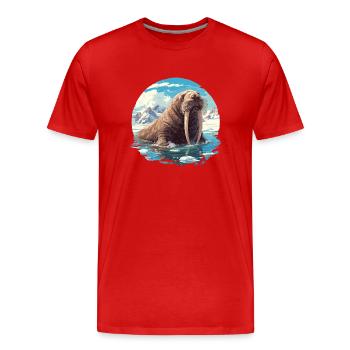 Walrus Walrosse Walross - Männer Premium Bio T-Shirt - Rot - Vorne - Damien (186cm)