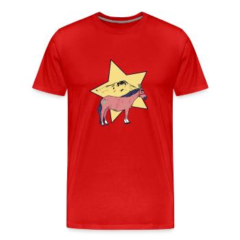 Cheval Chevaux Wild West Western Western Cheval - T-shirt bio Premium Homme - rouge - Devant - Damien (186cm)