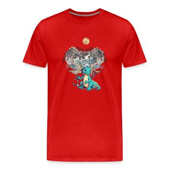 Drache Drachen maritim Matrose Matrosen Kind - Männer Premium Bio T-Shirt - Rot - Vorne - Damien (186cm)