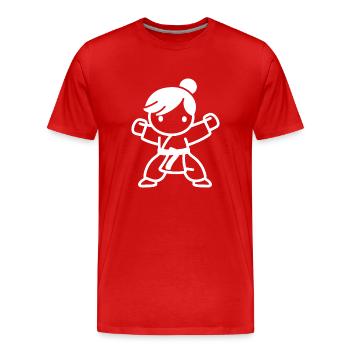 karate - T-shirt bio Premium Homme - rouge - Devant - Damien (186cm)