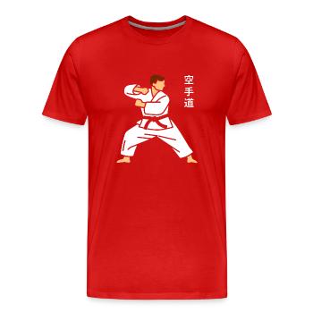 karate - T-shirt bio Premium Homme - rouge - Devant - Damien (186cm)