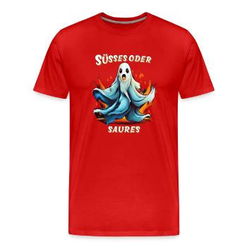FANTÔME HALLOWEEN TRICK OR TREAT - T-shirt bio Premium Homme - rouge - Devant - Damien (186cm)