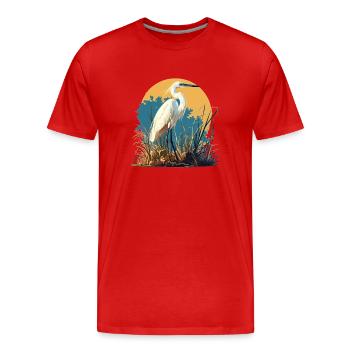 Heron Reiher - Männer Premium Bio T-Shirt - Rot - Vorne - Damien (186cm)
