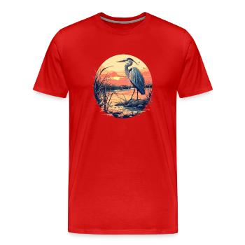 Heron Reiher - Männer Premium Bio T-Shirt - Rot - Vorne - Damien (186cm)