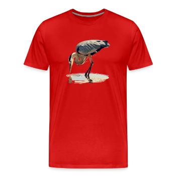 Heron Reiher - Männer Premium Bio T-Shirt - Rot - Vorne - Damien (186cm)