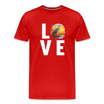 Heron Reiher - Männer Premium Bio T-Shirt - Rot - Vorne - Damien (186cm)