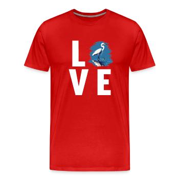 Heron Reiher - Männer Premium Bio T-Shirt - Rot - Vorne - Damien (186cm)