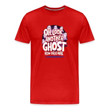 Appât fantôme Halloween Parapsychologie Paranormal - T-shirt bio Premium Homme - rouge - Devant - Damien (186cm)