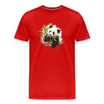 Giant Panda Große Pandas Großer Panda - Männer Premium Bio T-Shirt - Rot - Vorne - Damien (186cm)