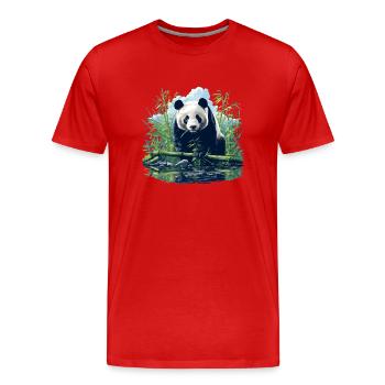 Giant Panda Große Pandas Großer Panda - Männer Premium Bio T-Shirt - Rot - Vorne - Damien (186cm)