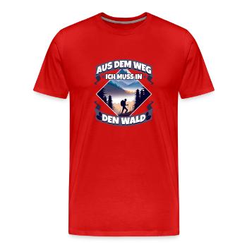 Aus dem weg ich muss in den Wald - Männer Premium Bio T-Shirt - Rot - Vorne - Damien (186cm)