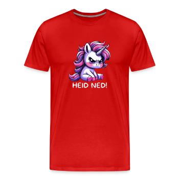 Heid Ned - Männer Premium Bio T-Shirt - Rot - Vorne - Damien (186cm)