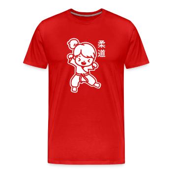 judo - T-shirt bio Premium Homme - rouge - Devant - Damien (186cm)