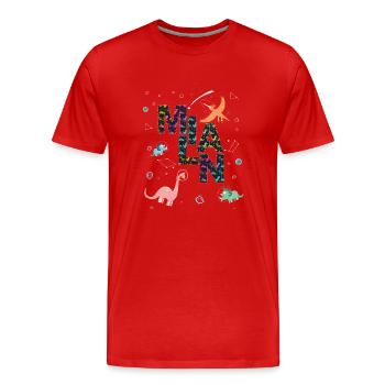 MILAN - Schöner Jungen Name mit Dinosaurier - Männer Premium Bio T-Shirt - Rot - Vorne - Damien (186cm)
