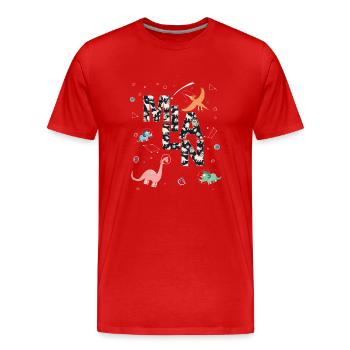 MILAN - Schöner Jungen Name mit Dinosaurier - Männer Premium Bio T-Shirt - Rot - Vorne - Damien (186cm)