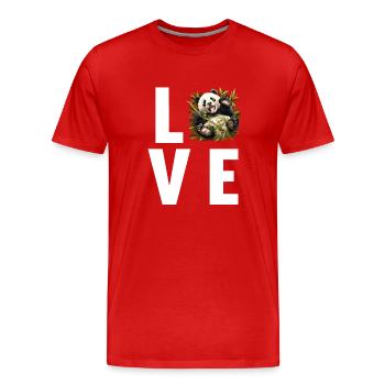 Giant Panda Große Pandas Großer Panda - Männer Premium Bio T-Shirt - Rot - Vorne - Damien (186cm)