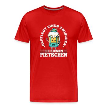 Vous fouetter entre les branchies de manière soignée - T-shirt bio Premium Homme - rouge - Devant - Damien (186cm)